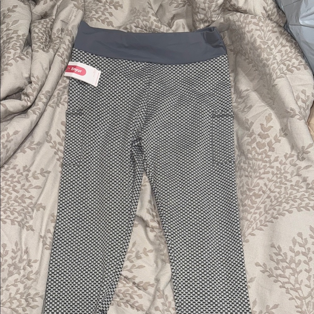 Gray and Black Womens Leggings